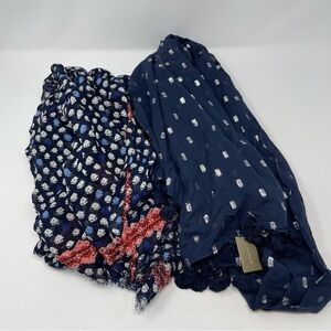 J. Crew NWT Navy Blue Lightweight Linen Cotton Scarves